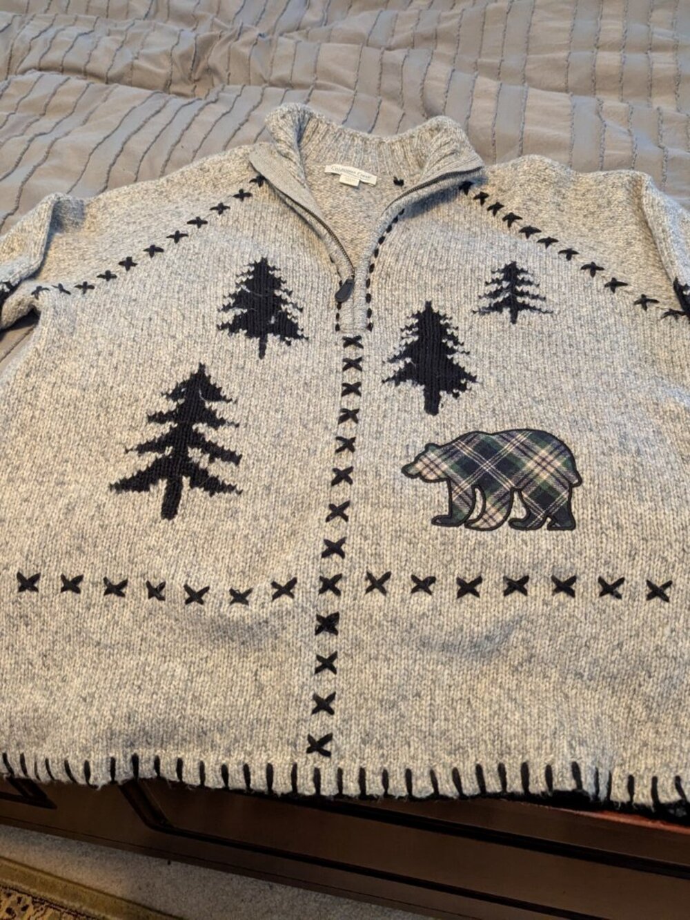 Coldwater Creek Grey Moose Sweater NEW P/XL
